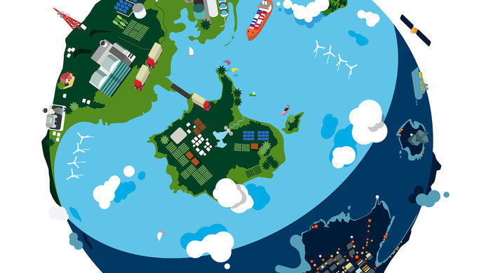 DesignStudio | Nokia corporate sustainability reports #flat #illustration #mapping #design