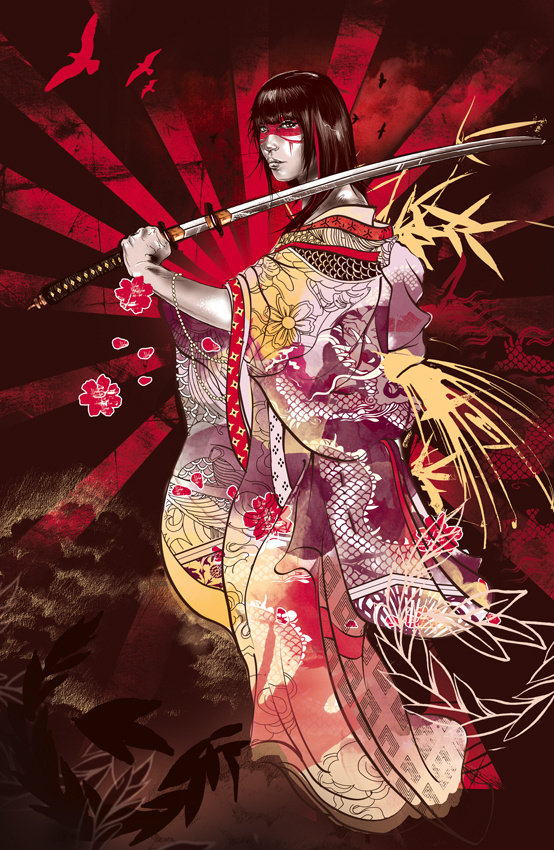 Life Through Death Kent Floris Illustration #word #geisha