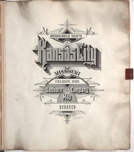 Sanborn Map Company title pages / Sanborn Insurance map - Missouri - KANSAS CITY - 1909 #typography #lettering 50% 3365 × 3807 pixels The Typography