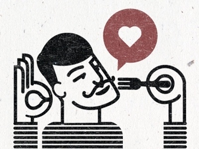 Dribbble - Frenchapproved by Michael Jeter #heart #eat #food #french #fork
