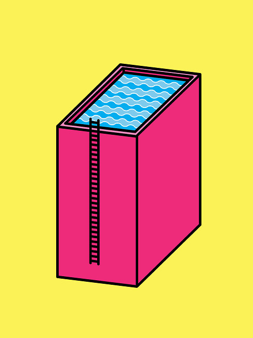 All deep end. #pink #retro #pool #deep #swimming