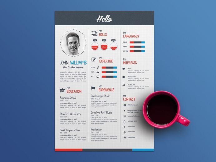 Free Creative Infographic CV Template for Job Seeker