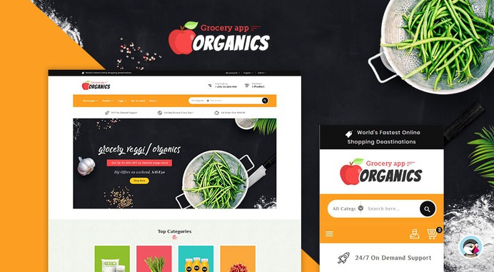 #Organics - #Grocery App & #Market - #Prestashop #Responsive #Theme #eCommerce #Website #Design #Template