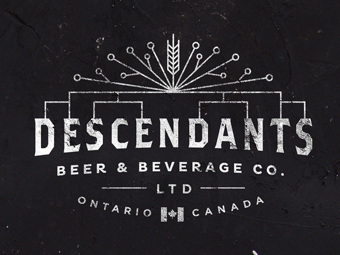 The Descendants Beer logo by Josip Kelava #descendants #beer #logo #josip #kelava #vintage #white #black #line #canada #retro