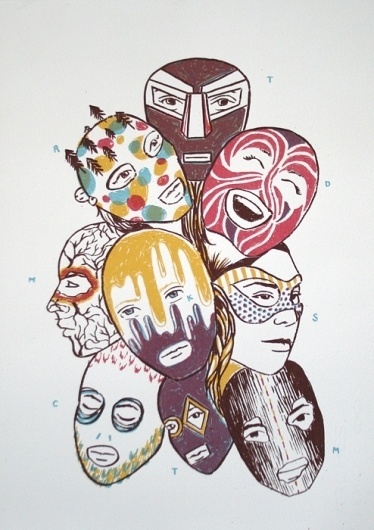 Screen Prints - Tati #masks #screen #illustration #print