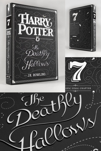 Harry Potter & The Deathly Hallows Typography #lettering #design #book #custom #type #typography