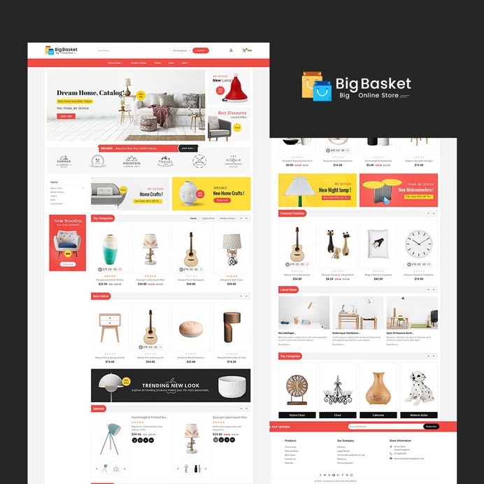 #BigBasket #Furniture - #MultiPurpose #Mega Store - #Prestashop #Responsive #Theme | #TemplateTrip #eCommerce #Website #Design #Template