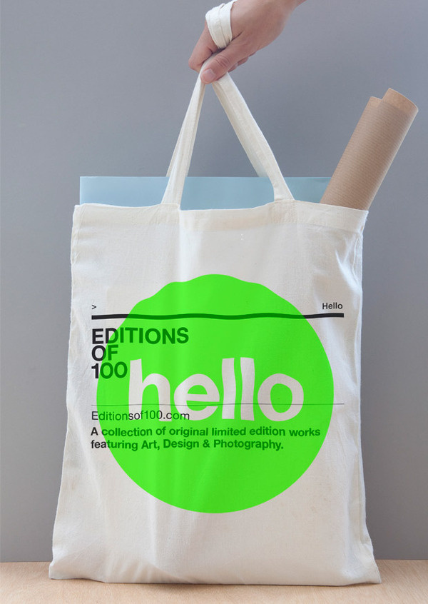 Editions of 100: High res Images #circle #branding #graphic #bag #neon