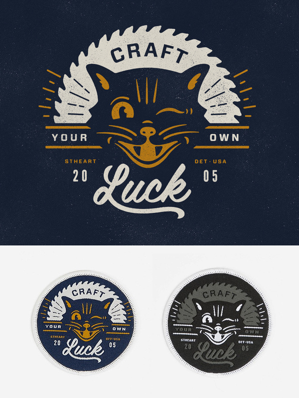 Craft_detail #luck #branding #cat #craft #vintage #logo