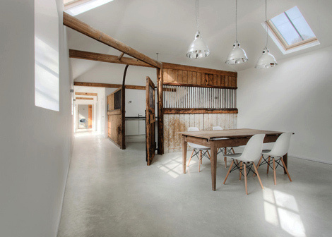 Manor House Stables AR Design Studio #interior #white #reclaimed #wood #eames