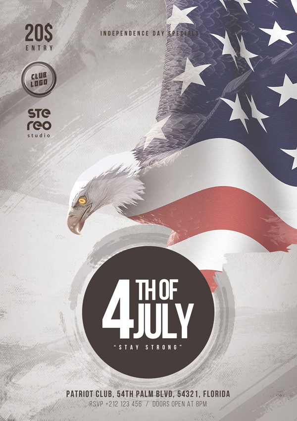 4th of July USA Flyer Template