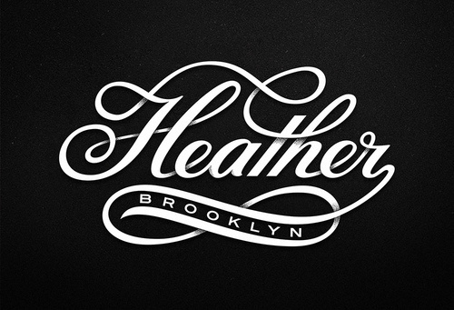 Typeverything.com Heather Brooklyn by Michael Spitz. #white #swirl #black #heather #calligraphic #brooklyn