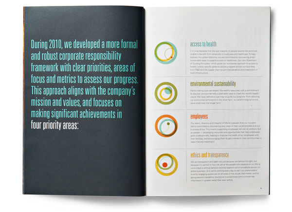 Merck 2010 Corporate Responsibility Overview #layout #editorial #publication
