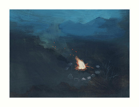 Around the Fire limited edition art print from original painting #arte