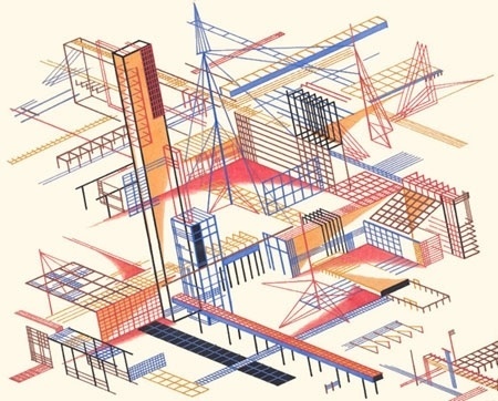 The sun as the expression of old world energy is torn down from the... - but does it float #el #constructivism #lissitzky #yakov #chernikov #architecture #drawing