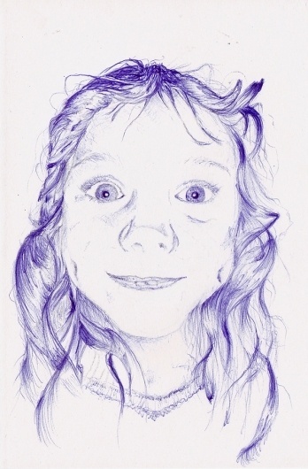 Biro Portraits on the Behance Network #jake #biro #ellie #falmouth #illustration #cragg #hinds #blue #portraits #drawing