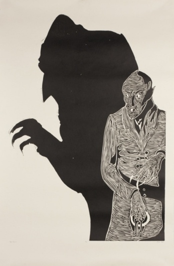 Nos Worries #woodcut #adno #printmaking #nosferatu #big #mike