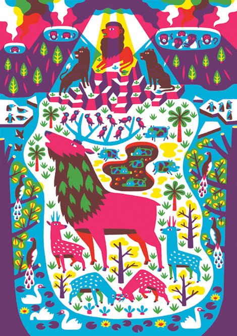 Till Hafenbrak via grainedit.com #illustration #nature #deer #wildlife