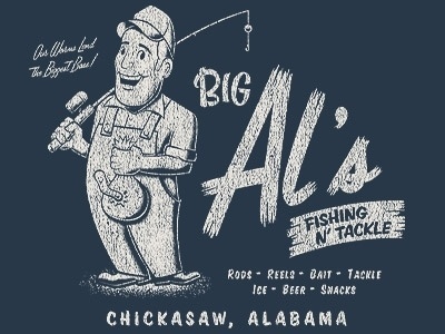 Dribbble - Big Al's by Alex Rinker #illustration #tshirt #typography