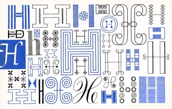 H, Embroidery Letterforms, Present and Correct