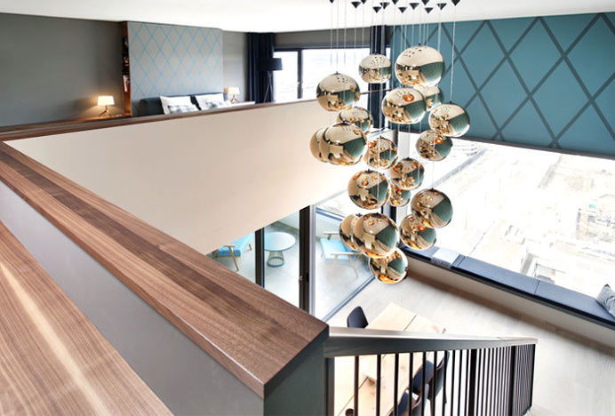Luxurious Penthouse with Gorgeous Brass Lightning Installation - #decor, #interior, #homedecor, home decor, interior design