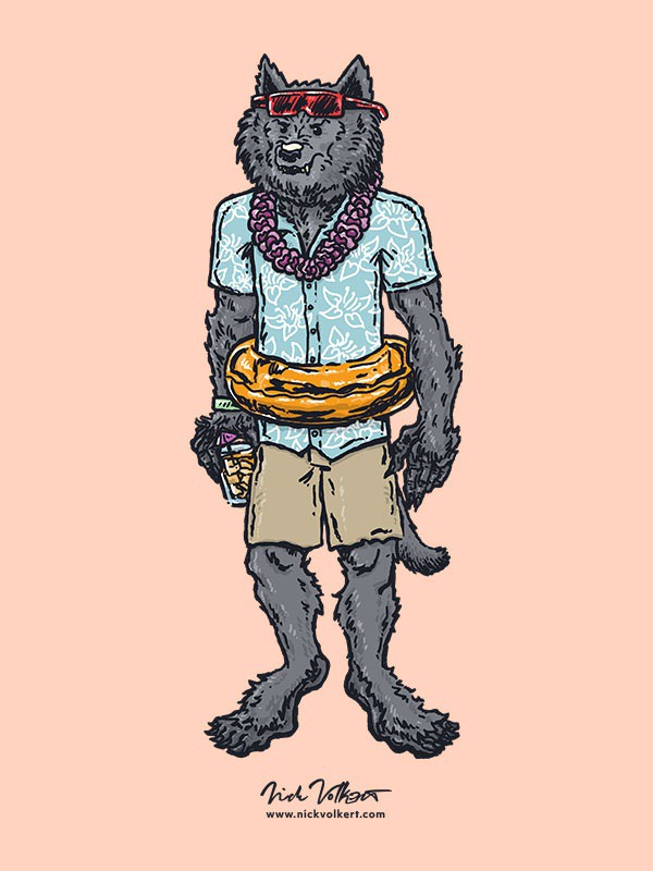 When the pool is a rockin' and it happens to be a full moon, this werewolf is here to get down!
