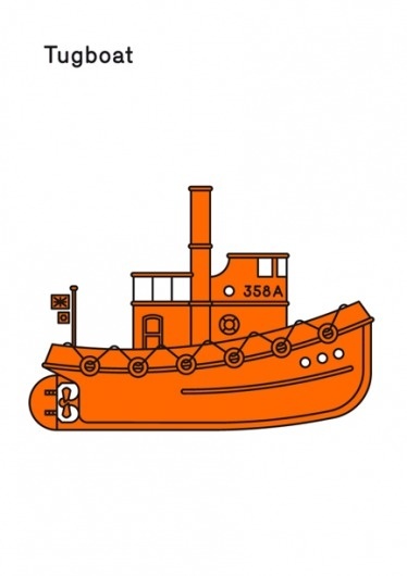 Print-Process / Product / Tugboat #illustration #boat #poster