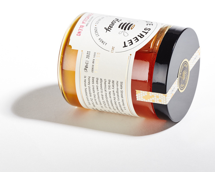 State Street Honey Package Design by Jess Glebe Design #honey #packaging #identity #logo #bees #apiary