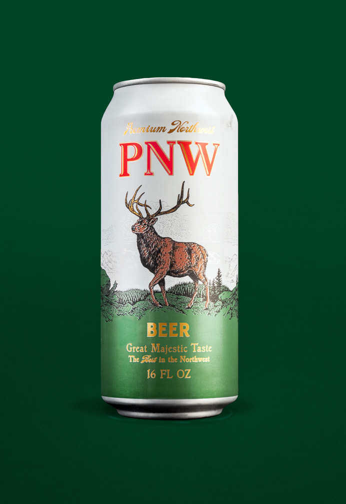 Packaging, Beer, PNW, Northwest, Elk, Illustration, Can, Tallboy