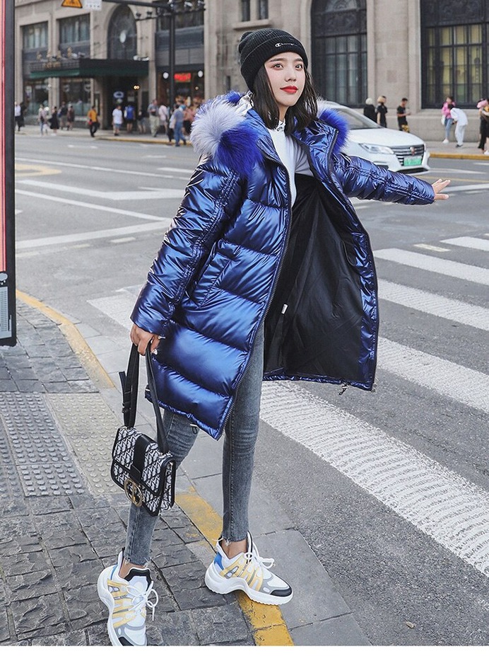 New Fashion Waterproof Glossy Down Parkas Womens Winter Jackets Warm B | Mohanify