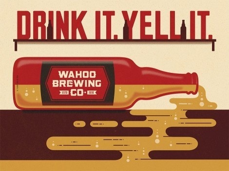 Wahoo Brewing Company Poster #beer #illustration #poster
