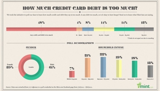How Much Credit Card Debt Is Too Much MINTv3 copy #debt #card #credit