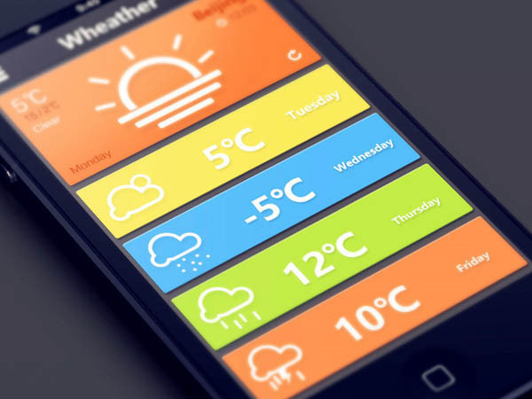 Weather Mobile App UI for Inspiration