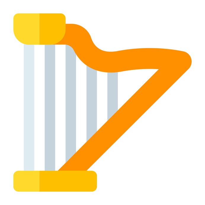 See more icon inspiration related to harp, music and multimedia, string instrument, musical instrument, orchestra and music on Flaticon.