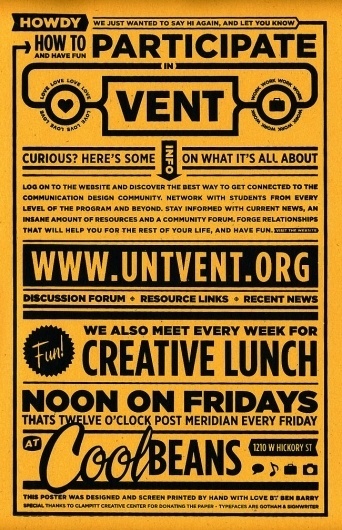 VENT Fall Poster | The Graphic Works of Ben Barry #type #design #barry #ben