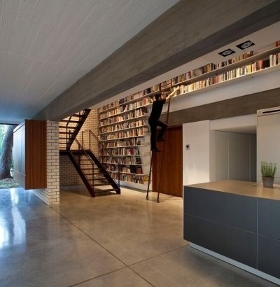 Project - Rechter House - Architizer - Empowering Architecture: architects, buildings, interior design, materials, jobs, competitions, desig #steel #loft #modern #architecture #library #stair