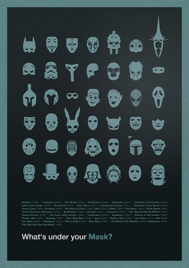 What's under your Mask? on the Behance Network #icons #masks #illustration #poster #movies