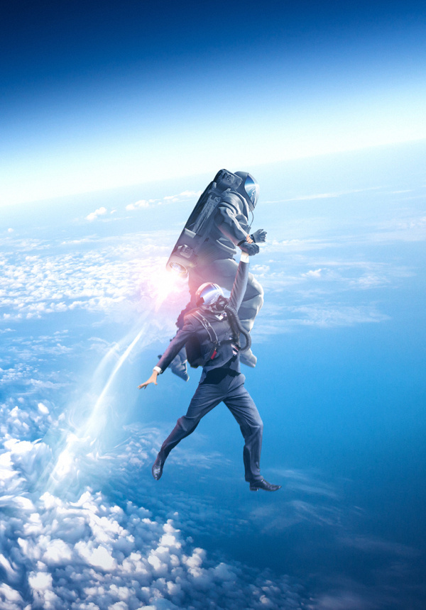 Spaceman on Behance #space #digital #illustration #jet #rocket #art #man #pack
