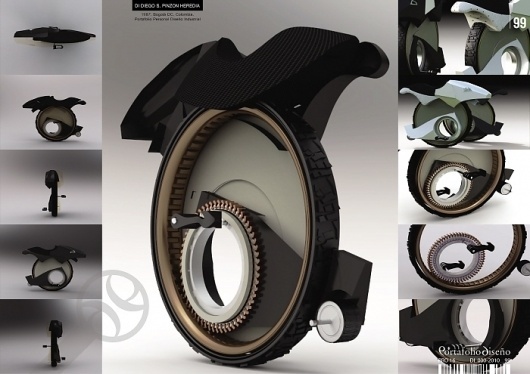 Human Traction Mobil by Diego Pinzon at Coroflot #modeling #prospective #diego #render #vehicle #pinzon #product #monocycle