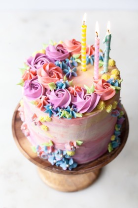 Pastel Buttercream Sprinkle Birthday Cake - Birthday Cake Photos