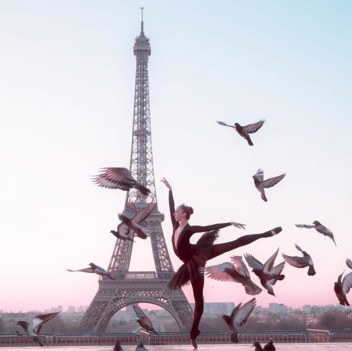 Dancing Ballerinas in the Streets of Paris by Magdalena Martin