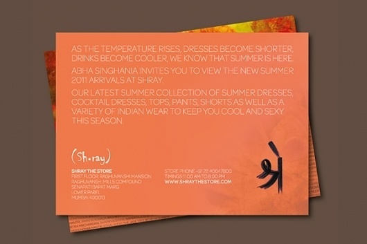 Luxury Retail Store - Shray on the Behance Network #invite #script #print #design #orange #graphic #flower #sanskrit
