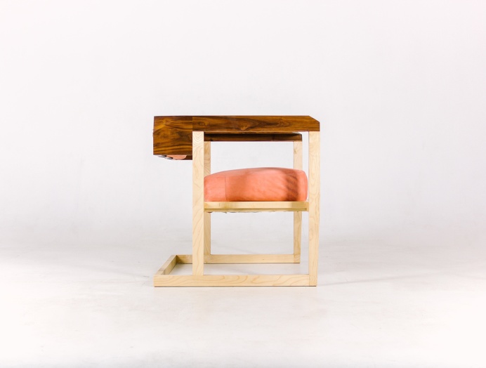 ArmChair Pink Creamson Fly Massive Millworks #fly-massive-millworks #wood #interior #armchair #modernism #furniture #maple #walnut #design