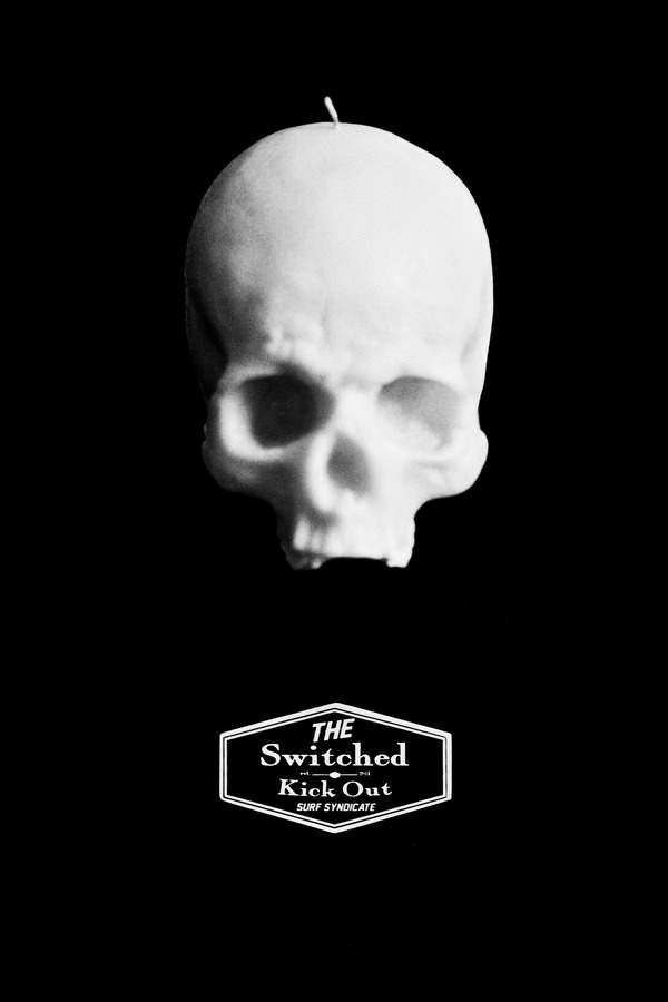 switched kick out surf syndicate #punk #surf #candle #photography #logo #skull