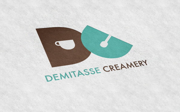 Demitasse Creamery on Behance #bag #branding #packaging #cream #ice #demitasse #identity #coffee #logo #minimalist #cup
