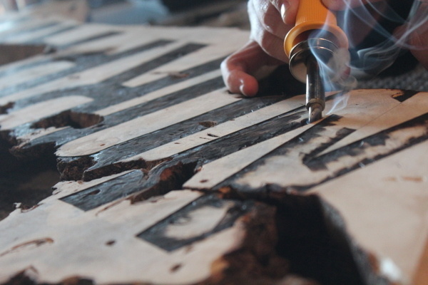 PAGAN on Behance #wood #burning #lettering