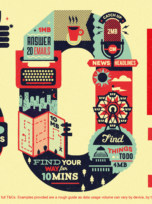 vodafone3 #numbers #illustration #screenprint