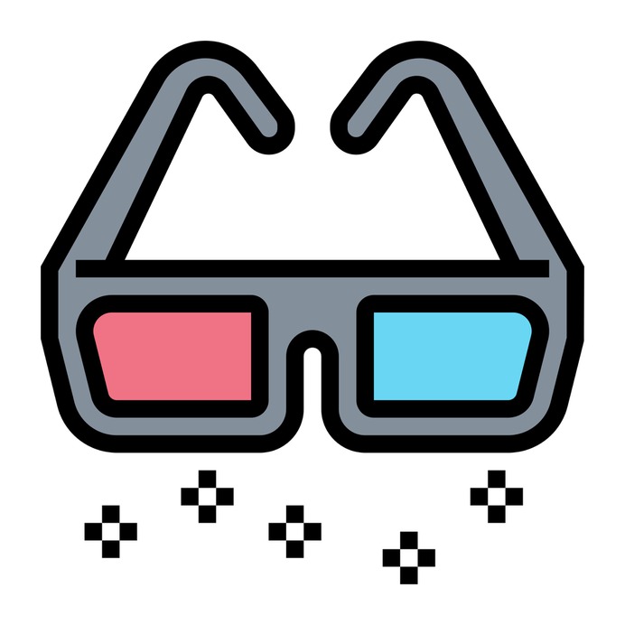 See more icon inspiration related to cinema, game, 3d, film, fashion, 3d glasses, gaming, clothing, entertainment, glasses, filming and movie on Flaticon.