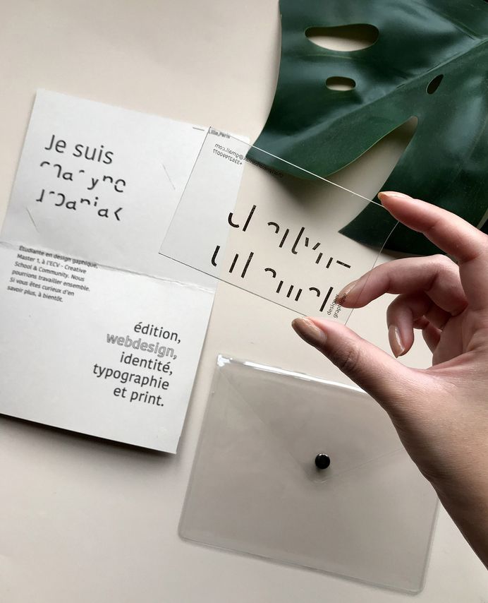 BONJOUR is a personal brand identity project created by Charlyne Urbania, a graphic designer from France. The artist's identity is clean and minimal, whilst portraying a sense of unique individuality in its use of deconstructed typography and transparent plastic. For more of the most beautiful designs visit mindsparklemag.com