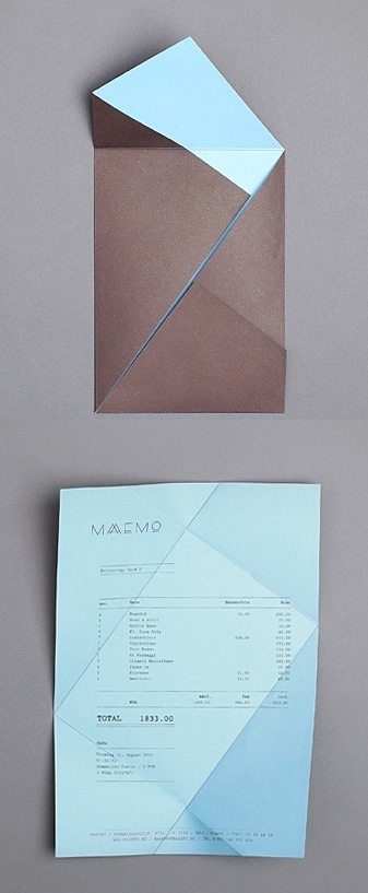 folding receipt, Maaemo identity by Bureau Bruneau #folding